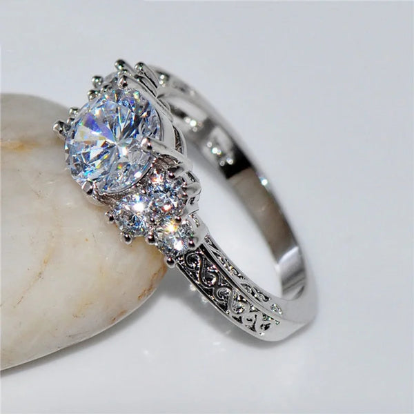 Shimmering Zircon Engagement Rings
