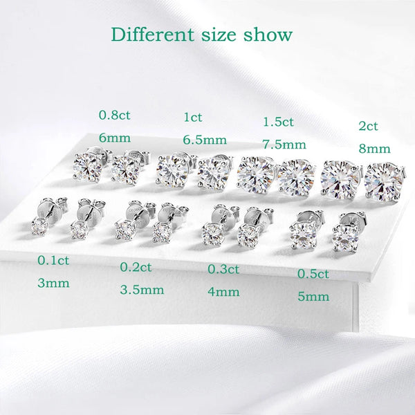 Sparkling Moissanite Stud Earrings