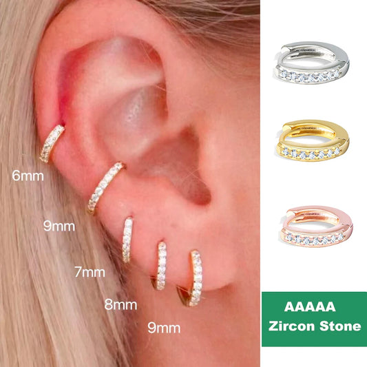 Sparkling Zircon Hoop Earrings