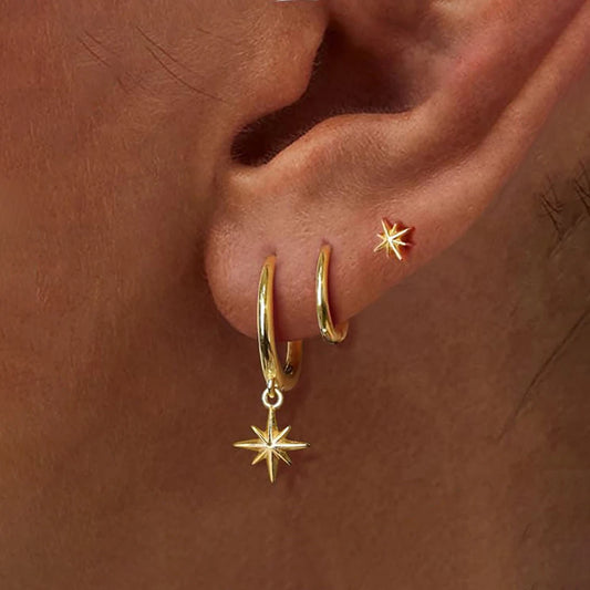 Elegant Star Drop Earrings Set